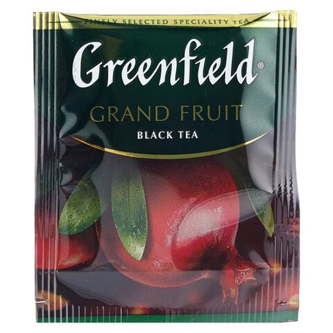 Чай GREENFIELD "Grand Fruit" черный с гранатом, гибискусом, розмарином, 25 пакетиков в конвертах по 1,5 г, 1387-10