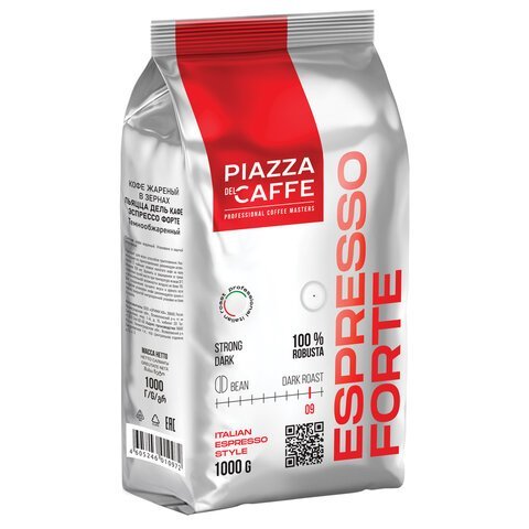 Кофе в зернах PIAZZA DEL CAFFE "Espresso Forte" 1 кг, 1097-06