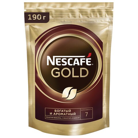 Кофе молотый в растворимом NESCAFE "Gold" 190 г, сублимированный, 12403031