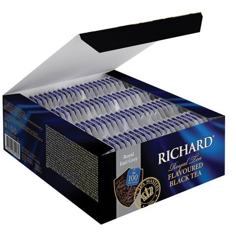 Чай RICHARD "Royal Earl Grey" черный цейлонский с бергамотом, 100 пакетиков по 2 г, 610250