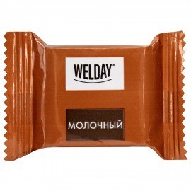 Шоколад порционный WELDAY (ВЭЛДЭЙ) Ассорти 6 вкусов, 810 г (54 плитки по 15 г), пакет, 622409