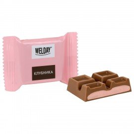 Шоколад порционный WELDAY (ВЭЛДЭЙ) Ассорти 6 вкусов, 810 г (54 плитки по 15 г), пакет, 622409