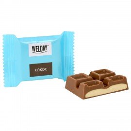 Шоколад порционный WELDAY (ВЭЛДЭЙ) Ассорти 6 вкусов, 810 г (54 плитки по 15 г), пакет, 622409
