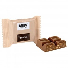 Шоколад порционный WELDAY (ВЭЛДЭЙ) Ассорти 6 вкусов, 810 г (54 плитки по 15 г), пакет, 622409