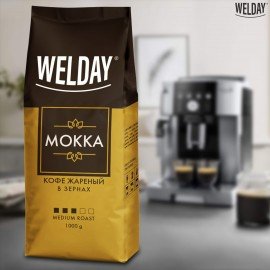 Кофе в зернах WELDAY (ВЭЛДЭЙ) "Mokka", 1 кг, БРАЗИЛИЯ, 622411