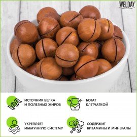 Макадамия в скорлупе с ключом WELDAY (ВЭЛДЭЙ) 1 кг, 622475