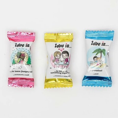 Жевательные конфеты Love is "Серебряная коллекция", сливочные, ассорти вкусов, 105 г, 70605