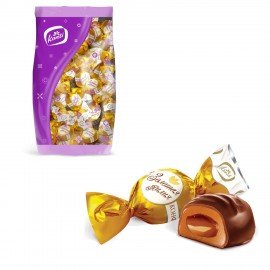 Конфеты шоколадные ЗОЛОТАЯ ЛИЛИЯ на основе тоффи, со сгущенным молоком, 1000 г, пакет, 16511