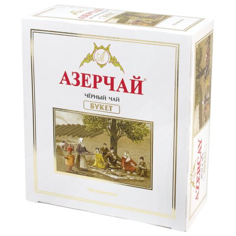 Чай АЗЕРЧАЙ "Букет" черный, 100 пакетиков по 2 г, 419831