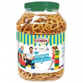 Крендель СЕМЕЙКА ОЗБИ "Bitcom" с морской солью, 450 г, пластиковая банка, 1126