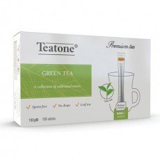 Чай TEATONE зеленый, 100 стиков по 1,8 г, 1241