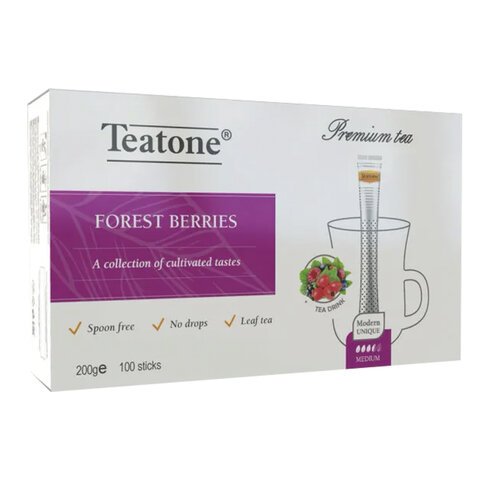 Чай TEATONE фруктовый со вкусом лесных ягод, 100 стиков по 2 г, 1257