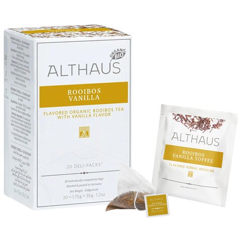 Чай ALTHAUS "Rooibos Vanilla" фруктовый, 20 пакетиков в конвертах по 1,75 г, ГЕРМАНИЯ, TALTHB-DP0039