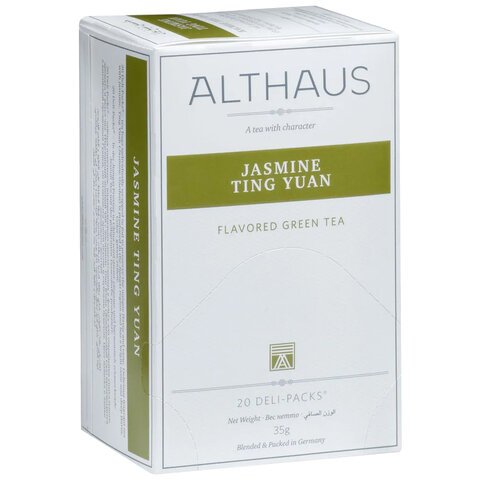 Чай ALTHAUS "Jasmine Ting Yuan" зеленый, 20 пакетиков в конвертах по 1,75 г, ГЕРМАНИЯ, TALTHB-DP0020