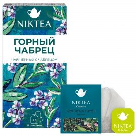 Чай NIKTEA "Mountain Thyme" черный с чабрецом, 25 пакетиков в конвертах по 2 г, TALTHA-DP0055