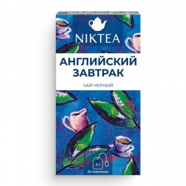 Чай NIKTEA "English Breakfast" черный, 25 пакетиков в конвертах по 2 г, TALTHA-DP0082