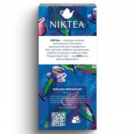 Чай NIKTEA "English Breakfast" черный, 25 пакетиков в конвертах по 2 г, TALTHA-DP0082