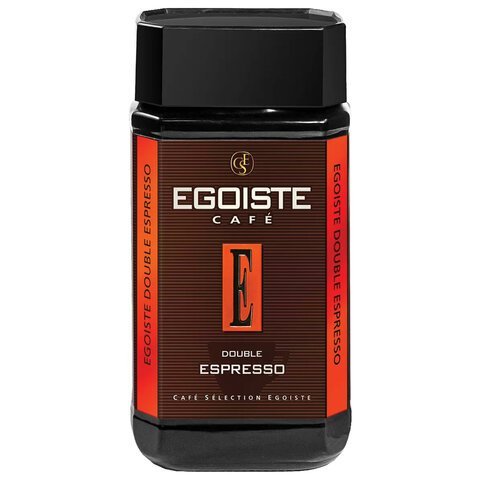 Кофе растворимый EGOISTE "Double Espresso", ШВЕЙЦАРИЯ, сублимированный, 100 г, стеклянная банка, EG10012023