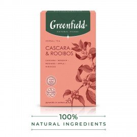 Чай GREENFIELD Natural Tisane "Cascara & Rooibos" травяной, 20 пирамидок по 1,8 г, 1756-08