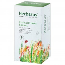 Чай HERBARUS "Спокойствие Баланс" травяной, 24 пакетика в конвертах по 1,8 г