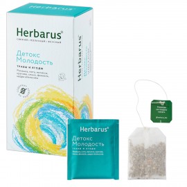 Чай HERBARUS "Детокс Молодость" травяной, 24 пакетика в конвертах по 1,8 г