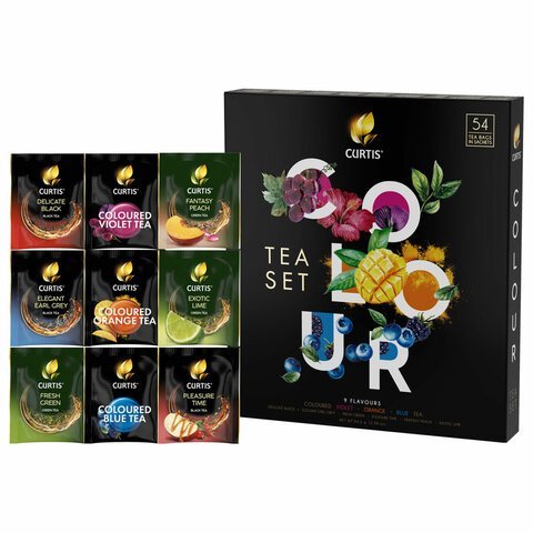 Чай CURTIS "Colour Tea Set", ассорти 9 вкусов, НАБОР 54 сашета, 102157