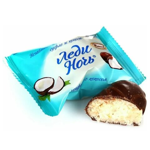 Конфеты шоколадные АККОНД "Леди ночь" с кокосом, 500 г, 102110372360001