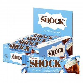 Батончик FITNESSHOCK "Cocos" ваниль-кокос, БЕЗ САХАРА, 12 шт. по 35 г в шоубоксе, 26112