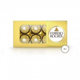 Конфеты шоколадные FERRERO "Rocher" с лесным орехом, 75 г, пенал, 09020СТ0000114