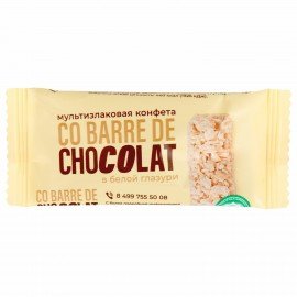 Конфеты мультизлаковые CO BARRE DE CHOCOLAT с белой глазурью, 135 г, УТ-00032332