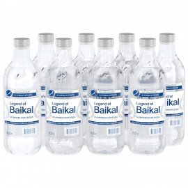 Вода ГАЗИРОВАННАЯ питьевая LEGEND OF BAIKAL 0,5 л, стеклянная бутылка, УТ-00001404