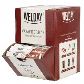 Сахар порционный OFFICE-BOX WELDAY в стиках по 5 г, 200 штук, 1 кг