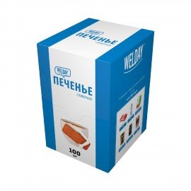 Печенье хрустящее в индивидуальной упаковке WELDAY Сливочное, 100 штук в Office-box,