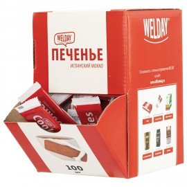 Печенье хрустящее в индивидуальной упаковке WELDAY Испанский Мокко, 100 штук в Office
