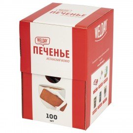 Печенье хрустящее в индивидуальной упаковке WELDAY Испанский Мокко, 100 штук в Office
