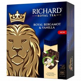 Чай RICHARD "Royal bergamot & vanilla" черный, 100 пакетиков в конвертах по 2 г, 102736
