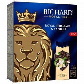 Чай RICHARD "Royal bergamot & vanilla" черный, 100 пакетиков в конвертах по 2 г, 102736