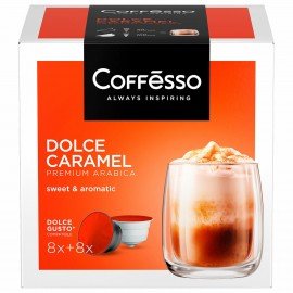 Кофе в капсулах COFFESSO "Dolce Caramel" для кофемашин Dolce Gusto, 16 порций, 102155
