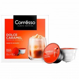 Кофе в капсулах COFFESSO "Dolce Caramel" для кофемашин Dolce Gusto, 16 порций, 102155