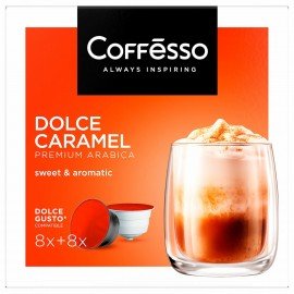 Кофе в капсулах COFFESSO "Dolce Caramel" для кофемашин Dolce Gusto, 16 порций, 102155