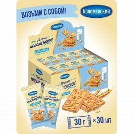 Печенье сахарное классическое КОЛОМЕНСКОЕ, 30 шт. по 30 г, в шоубоксе