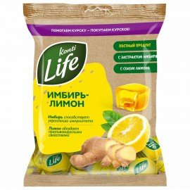 Конфеты желейные KONTI "Life" с имбирем и соком лимона, 220 г, 19895