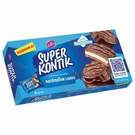 Печенье-сэндвич KONTI "Супер-Контик" маршмеллоу сливки, 144 г, 19079