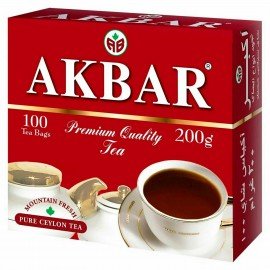 Чай АКБАР "Premium Quality" черный байховый цейлонский, 100 пакетиков по 2 г, 1050046