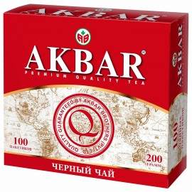 Чай АКБАР "Classic Series" черный байховый, 100 пакетиков по 2 г, 1050051