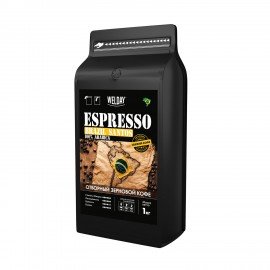 Кофе в зернах WELDAY (ВЭЛДЭЙ) "ESPRESSO БРАЗИЛИЯ САНТОС" 1 кг, арабика 100%, код1с