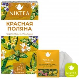 Чай NIKTEA "Красная поляна" зеленый, 25 пакетиков в конвертах по 1,75 г, ш/к 80533, TALTHA-DP0061