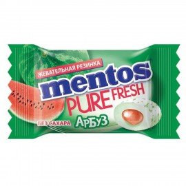 Жевательная резинка MENTOS (Ментос) "Pure White" со вкусом Арбуза, 100 мини-упаковок по 2 г