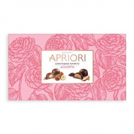 Конфеты из натурального шоколада с орехом APRIORI ассорти 3 вкуса, 200 г, ш/к 62264, 41594