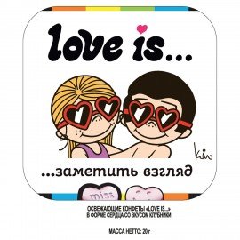 Драже освежающие в форме сердца LOVE IS вкус клубника, 20 г, 709241